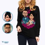 Custom Couples Portrait Tee – Personalized Caricature Anniversary Gifts Long Sleeves for Couple www.customywear.com 7