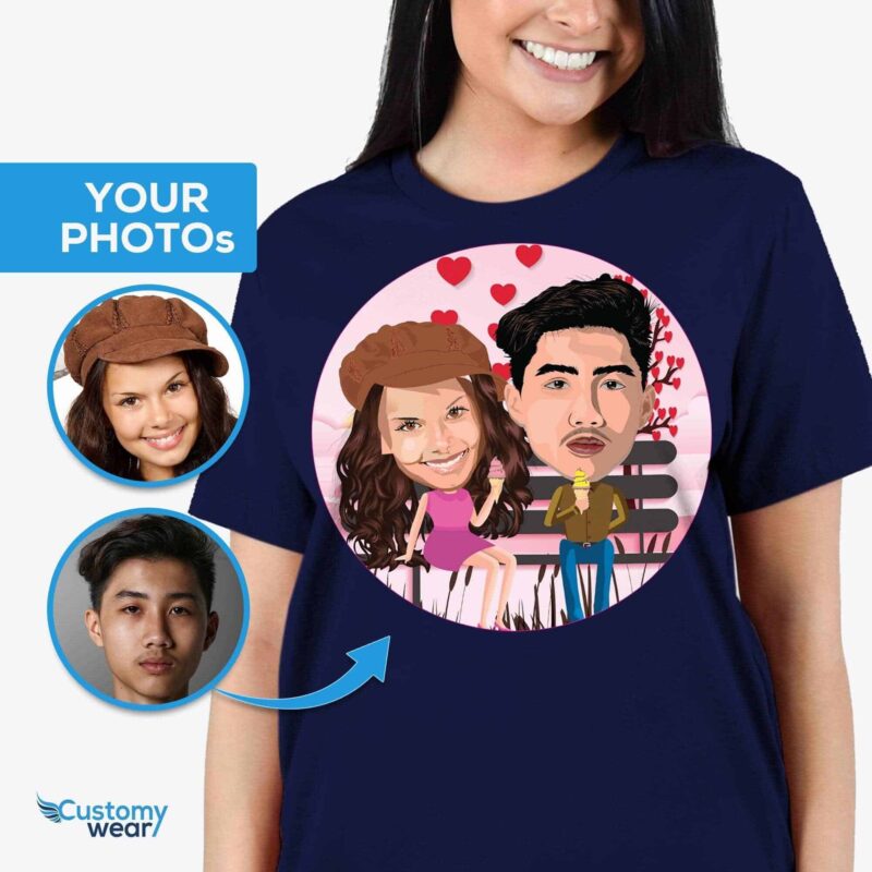 Create Your Custom Honeymoon Couple Shirts – Personalized Photo Tees Customizable Couple short sleeves www.customywear.com 6