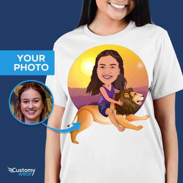 Ride the Wild: Transform Your Photo into a Custom Lion Tee Custom Gifts - Lion King www.customywear.com