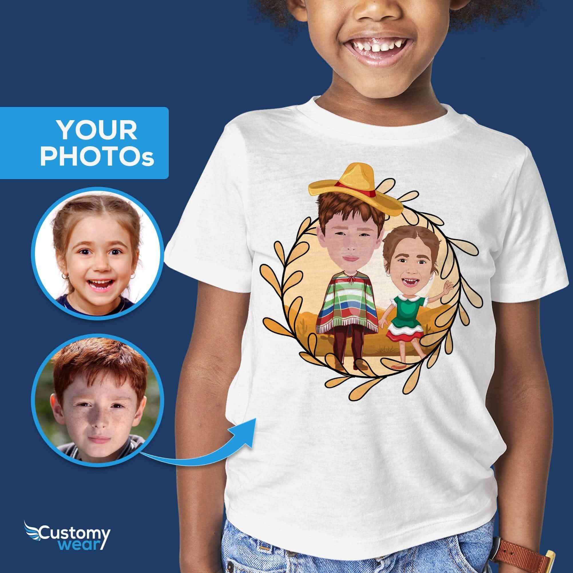 Camisa personalizada de hermanos mexicanos Camiseta infantil tradicional personalizada