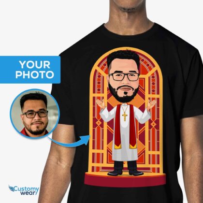 Personalized Wedding Officiant T-Shirt | Transform Your Photo into a Priest Design Christmas Special www.customywear.com