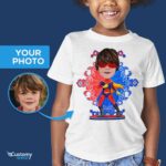 Personalized Superhero Custom T-Shirt – Turn Your Photo into a Superboy Tee Boy's T-shirts www.customywear.com 6