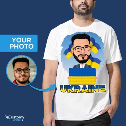 Personalized Ukrainian Flag T-Shirt | Custom Photo Tee for Ukraine Enthusiasts Country www.customywear.com