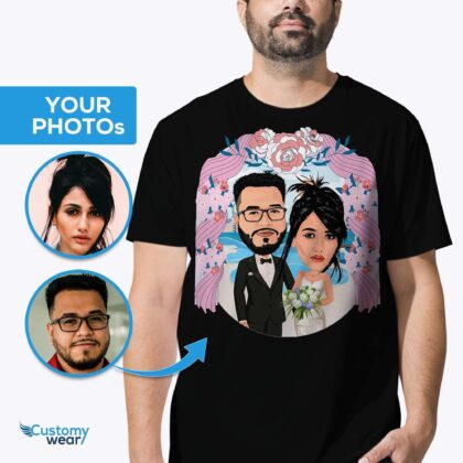 Custom Beach Wedding Couple Shirt | Just Married Caricature Gift special tees www.customywear.com