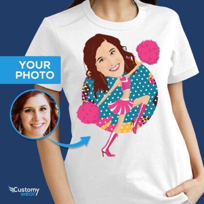 Custom Cheerleader Gifts – Personalized Cheerleader Girl Caricature Shirt T-shirts for Women www.customywear.com 12