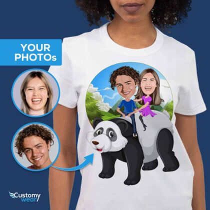 Custom Panda Couple T-Shirts – Personalized Matching Adventure Shirts Custom Gifts - Panda Ride www.customywear.com 2