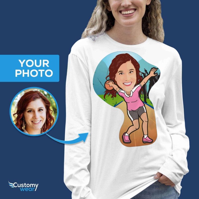 Custom Bowling Player Portrait T-Shirt – Transform Your Photo into Personalized Tee Customizable Women Long sleeves www.customywear.com 5