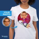 Personalized Spaceship Adventure T-Shirt – Transform Your Photo into Custom Rocket Tee Custom Gifts - Rocket ship www.customywear.com 7