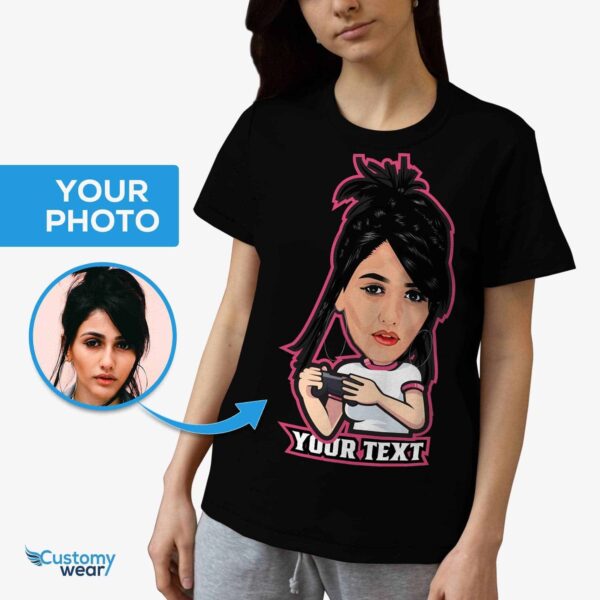 Custom Gaming Shirt – Personalized Video Game Tee with Retro Flair Customizable Women short sleeves www.customywear.com