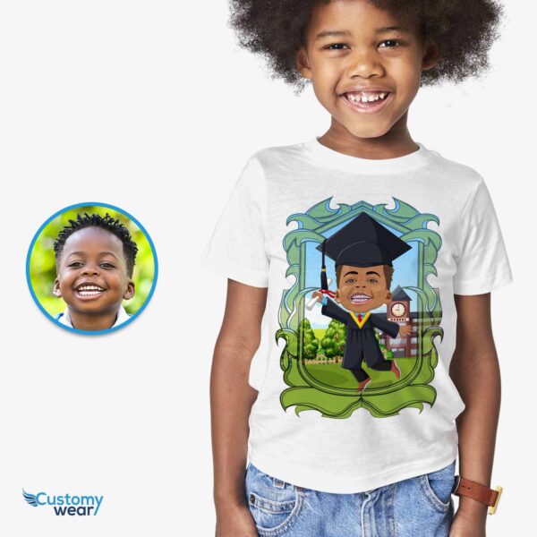 Transform Your Photo into a Custom Graduation Tee – Kindergarten Memories Boy's T-shirts www.customywear.com 2