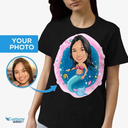 Transform Your Photo into a Custom Little Mermaid Tee – Perfect Mermaid Gifts Custom Gifts - Mermaid www.customywear.com