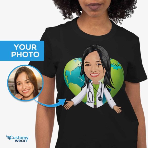 Custom Nurse Shirt – Personalized Nursing Gift with Heart Globe Custom Gifts - Nurse www.customywear.com