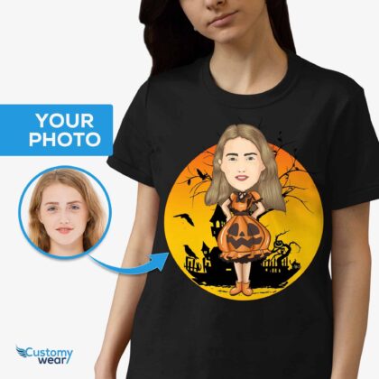 Personalized Pumpkin Halloween T-Shirt for Women | Custom Costume Tee Custom Gifts - Halloween www.customywear.com