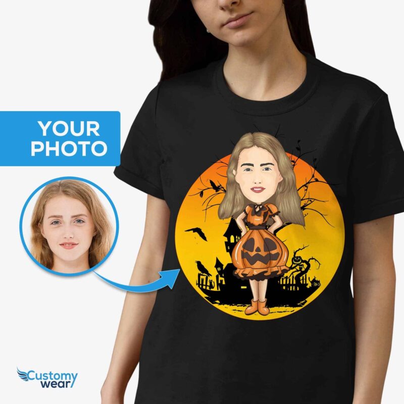 Personalized Pumpkin Halloween T-Shirt for Women | Custom Costume Tee Custom Gifts - Halloween www.customywear.com 6