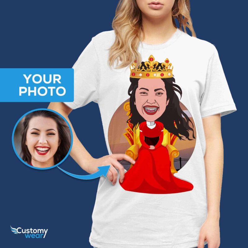 Personalized Queen Throne T-Shirt | Custom Royal Dress Tee T-shirts for Women www.customywear.com 5