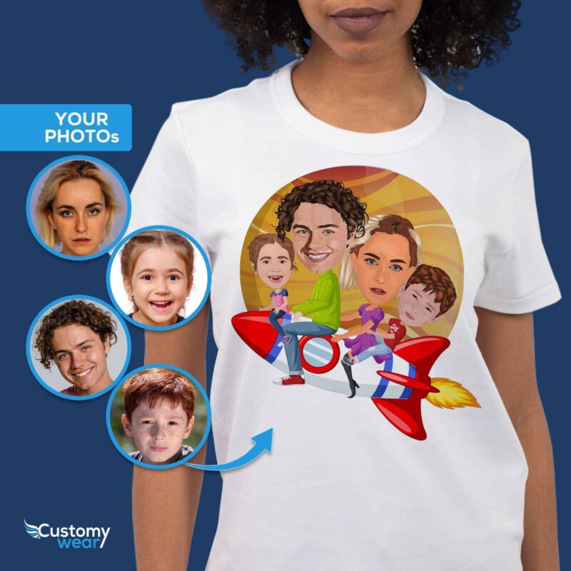 Create Your Own Rocket Family Adventure T-Shirt | Custom Photo Tee Custom Gifts - Rocket ship www.customywear.com 10