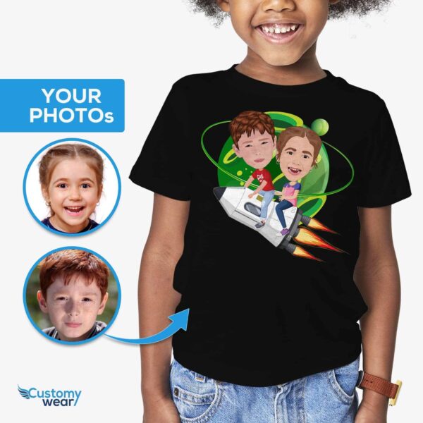 Transform Your Photo into Custom Spaceship Siblings Tee All men tees www.customywear.com 2