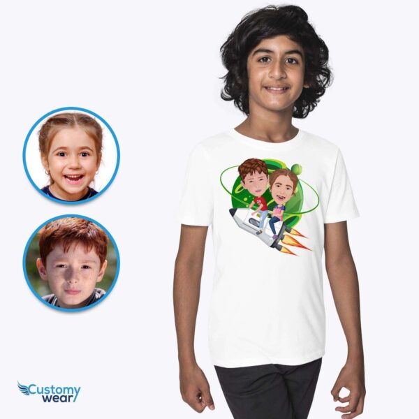 Transform Your Photo into Custom Spaceship Siblings Tee All men tees www.customywear.com 3