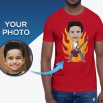 Personalized Guitar T-Shirt for Men | Custom Music Tee with Electric Guitar Portrait