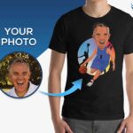 Personalized Basketball T-Shirt for Men | Custom Athletic Player Tee with Ball