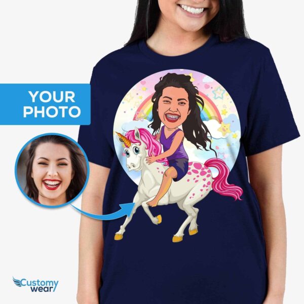 Personalized Unicorn Shirt | Custom Fantasy Women’s Tee | Girlfriend Gift Customizable Women short sleeves www.customywear.com