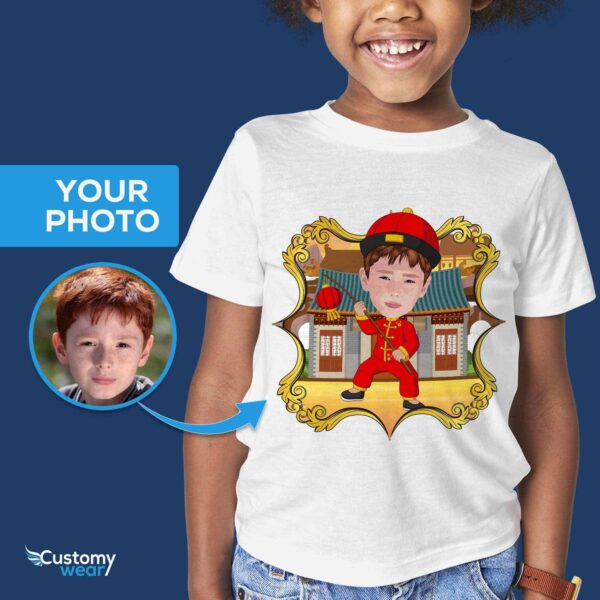 Custom Youth Chinese Traditional Shirt | Personalized China Art Gifts for Boys Boy's T-shirts www.customywear.com 2