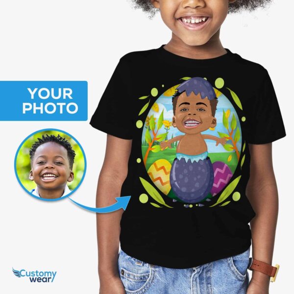 Personalized Hatching Easter Egg Shirt | Custom Photo Tee for Youth Boy's T-shirts www.customywear.com