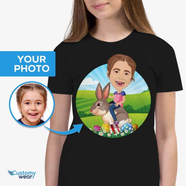 Personalized Easter Bunny Ride Shirt | Custom Youth Tee for Girls Custom Gifts - Rabbit Ride www.customywear.com