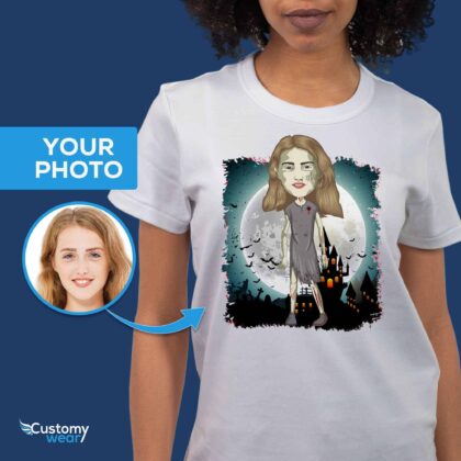 Personalized Zombie Grave T-Shirt for Women – Custom Halloween Gift Custom Gifts - Skeleton www.customywear.com