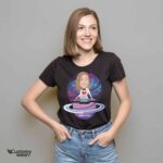 Custom Female DJ Space T-Shirt – Personalized Music Tee T-shirts for Women www.customywear.com 6