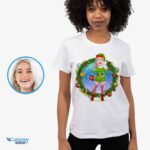 Custom Female Elf Costume Shirt – Personalized Green Christmas Tee Customizable Women short sleeves www.customywear.com 8