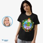 Custom Female Elf Costume Shirt – Personalized Green Christmas Tee Customizable Women short sleeves www.customywear.com 10