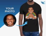 Custom Funny Baby Caricature Man Shirt | Personalized Rainbow Photo Tee Men www.customywear.com 6