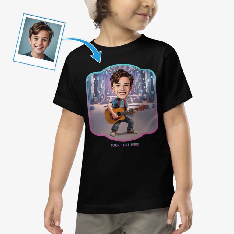 Guitar Print Shirt – Custom Guitar T-Shirt for Boys Axtra - Ai guitar www.customywear.com 14