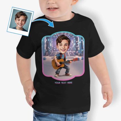 T-Shirt with Guitar Print – Toddler Guitar Birthday Gift Custom Gifts - Ai Guitar www.customywear.com 2