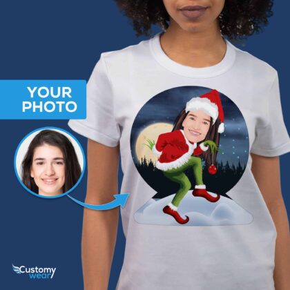 Custom Grinch Movie T-Shirt for Women – Personalized Poster Style Tee Christmas Special www.customywear.com