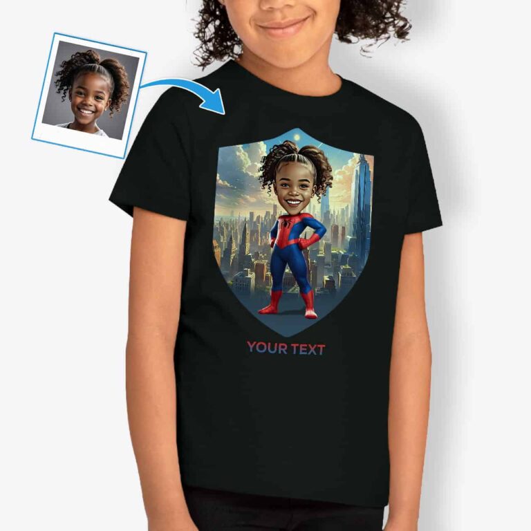 Custom T-Shirt for Girls – Custom Art Spider Superhero Shirt Axtra - Ai Spiderman www.customywear.com 9