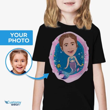 Personalized Mermaid Girl Youth T-Shirt | Custom Underwater Adventure Tee Custom Gifts - Mermaid www.customywear.com 2