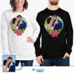 Modern Wedding Anniversary Gifts by Year: Long Sleeve Floral Custom T-Shirt for Her and Women Custom Gifts - Floral Design www.customywear.com 8