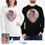 Custom Floral Art Long Sleeve T-Shirt – Personalized Anniversary Gift for Husband Custom Gifts - Floral Design www.customywear.com 8