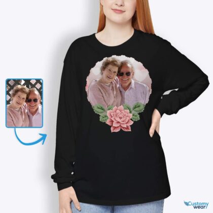 Birthday Gift Ideas for Girlfriend and Wife – Long Sleeve Personalized Tee Custom Gifts - Floral Design www.customywear.com