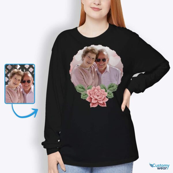 Birthday Gift Ideas for Girlfriend and Wife – Long Sleeve Personalized Tee Custom arts - Floral Design www.customywear.com