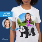 Custom Panda Riding Woman Shirt | Personalized Animal Tee Custom Gifts - Panda Ride www.customywear.com 7