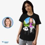 Custom Panda Riding Woman Shirt | Personalized Animal Tee Custom Gifts - Panda Ride www.customywear.com 8