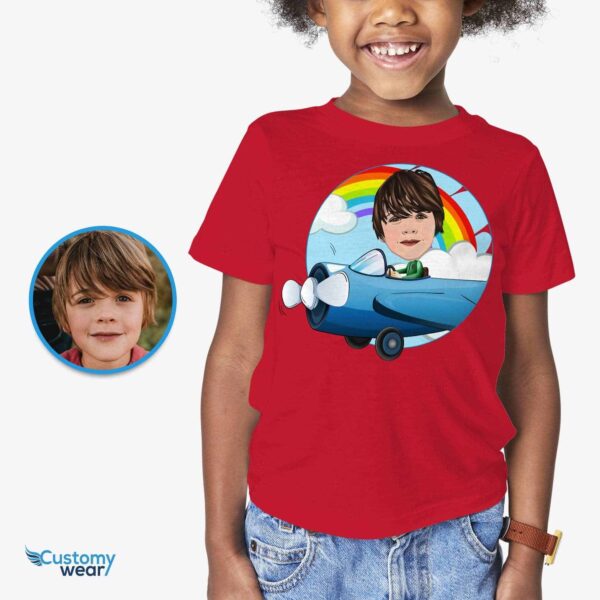 Custom Pilot Boy Airplane Shirt – Personalized Aviation Tee for Kids Boy's T-shirts www.customywear.com 2