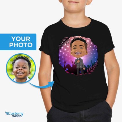 Embrace the Melody with Our Custom Singer Boy Vocalist Shirt! Boy's T-shirts www.customywear.com 2