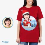 Get Ready to Sled into Fun with Our Sledding Santa Woman Shirt! Customizable Women short sleeves www.customywear.com 11