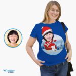 Get Ready to Sled into Fun with Our Sledding Santa Woman Shirt! Customizable Women short sleeves www.customywear.com 10