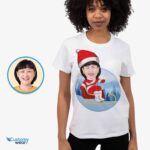 Get Ready to Sled into Fun with Our Sledding Santa Woman Shirt! Customizable Women short sleeves www.customywear.com 12