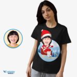 Get Ready to Sled into Fun with Our Sledding Santa Woman Shirt! Customizable Women short sleeves www.customywear.com 9